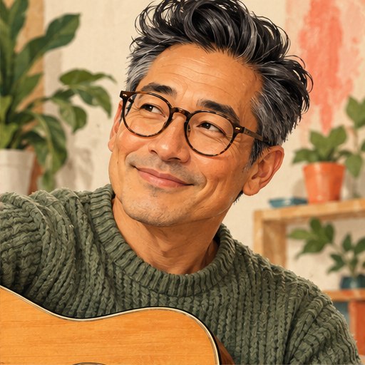 Illustrated portrait of the music lover