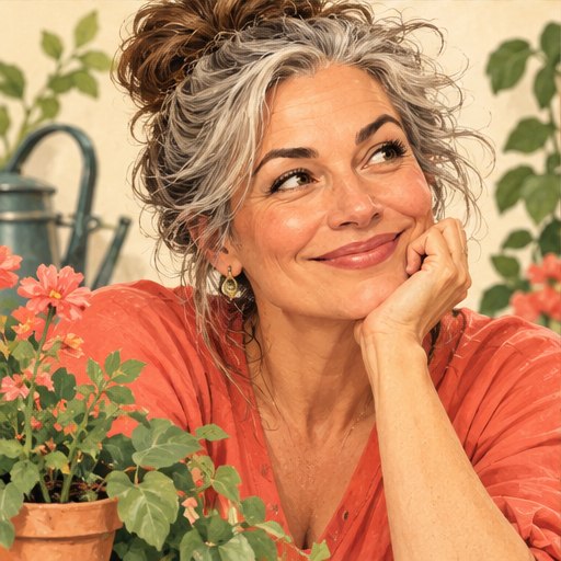 Illustrated portrait of the garden enthusiast