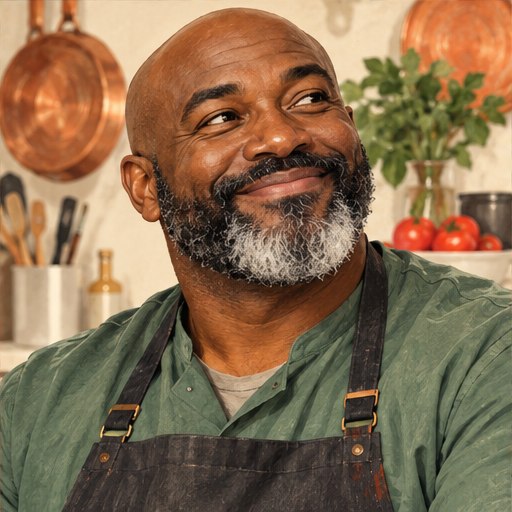Illustrated portrait of the home chef